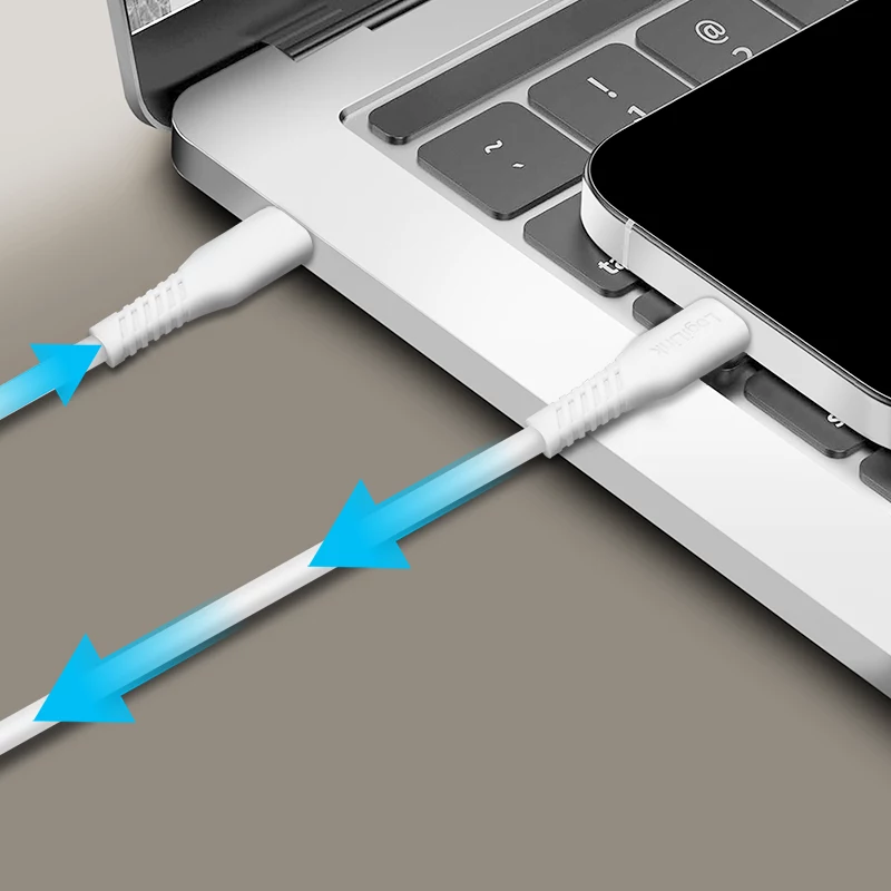LogiLink CU0261 USB 2.0 kaabel USB-C – USB-C, 480 Mbps, 60 W, valge, 0,5 m