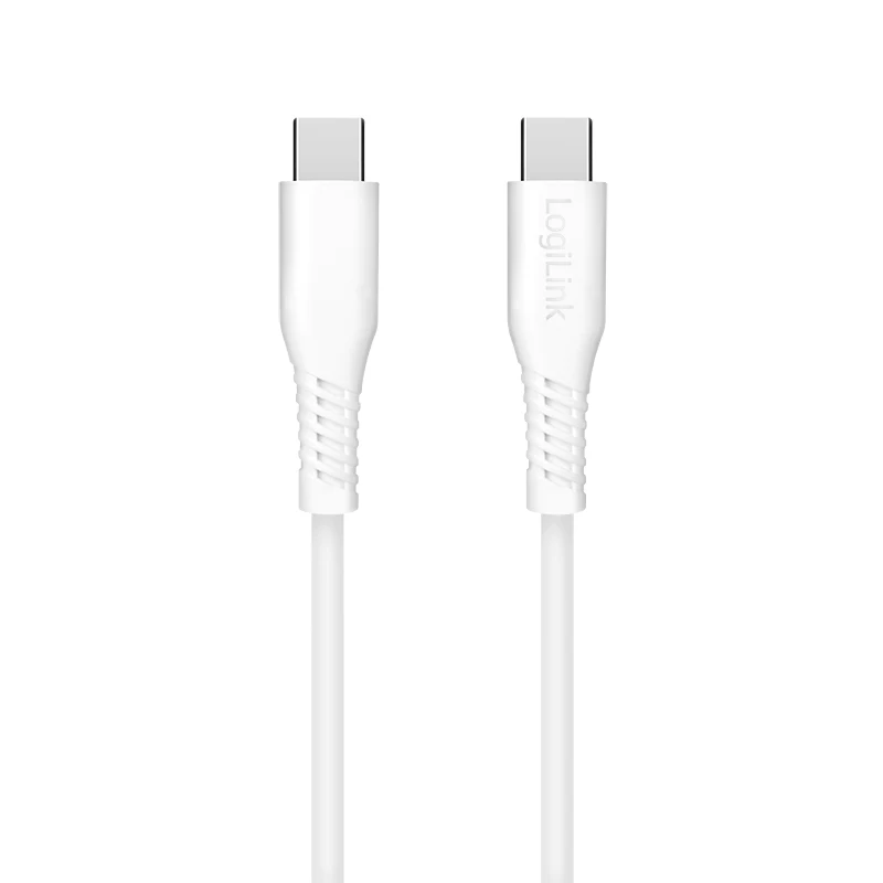 LogiLink CU0263 USB 2.0 kaabel USB-C – USB-C, 480 Mbps, 60 W, valge, 1,5 m