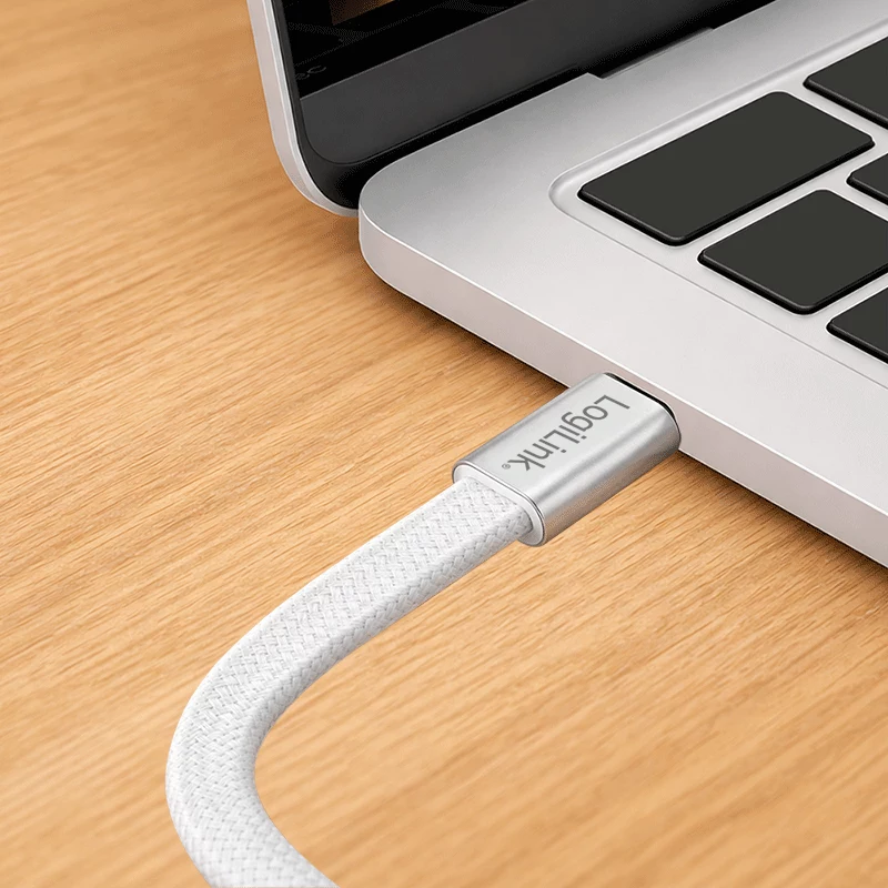 LogiLink CU0445 USB 2.0 lame kaabel USB-C – USB-C, punutud, 480 Mbps, 60 W, valge, 1 m