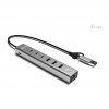 i-tec CAHUBMETAL6LANPD USB-C/USB-A metalljaotur, 6 porti, Gigabit LAN, Power Delivery 85 W, hõbedane