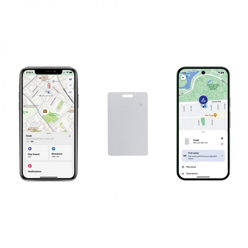 XD Design Connects FindIt Dual RCS rahakoti jälgimiskaart, Apple Find My ja Android Find Hub, P301.6403