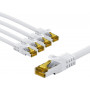 Goobay 69426 RJ45 ühenduskaabel CAT 6A S/FTP (PiMF), 500 MHz, CAT 7 kaabliga, 5 m, valge (5 tk)