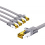 Goobay 69467 RJ45 patch-kaabel CAT 6A S/FTP (PiMF) CAT 7 kaabliga, 1 m, hall (10 tk)
