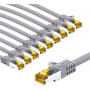 Goobay 69517 RJ45 patch-kaabel CAT 6A S/FTP (PiMF) CAT 7 kaabliga, 3 m, hall (10 tk)