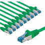 Goobay CAT 6A patch-kaabel, S/FTP (PiMF), 2 m, roheline, vaskjuht (CU), 10 tk