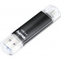 Hama Laeta Twin USB-mälupulk, 16 GB, USB 3.2 Gen 1 (3.1 Gen 1), must