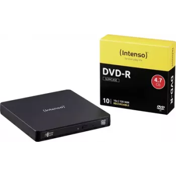 Intenso väline DVD-kirjutaja komplekt, Micro-USB B (USB 3.2 Gen 1), jaemüügipakend, must