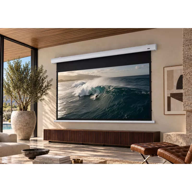 celexon HomeCinema Tension 90 MWHT mootoriga projektori ekraan, 228,6 cm