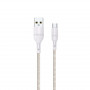 WINX LINK Simple USB–Micro USB kaabel, nailonpunutud, 1 m, valge
