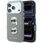 Karl Lagerfeld KF003253 ümbris Saffiano Karl & Choupette Heads Pins ja logoga, iPhone 18 Pro / 17 Pro jaoks, hall