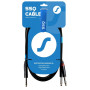 SSQ JSJM1 SS-1452 helikaabel, stereo jack – 2x mono jack, 1 m, must