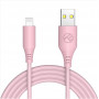 Tellur silikoonist USB–Lightning kaabel, 3 A, 1 m, roosa