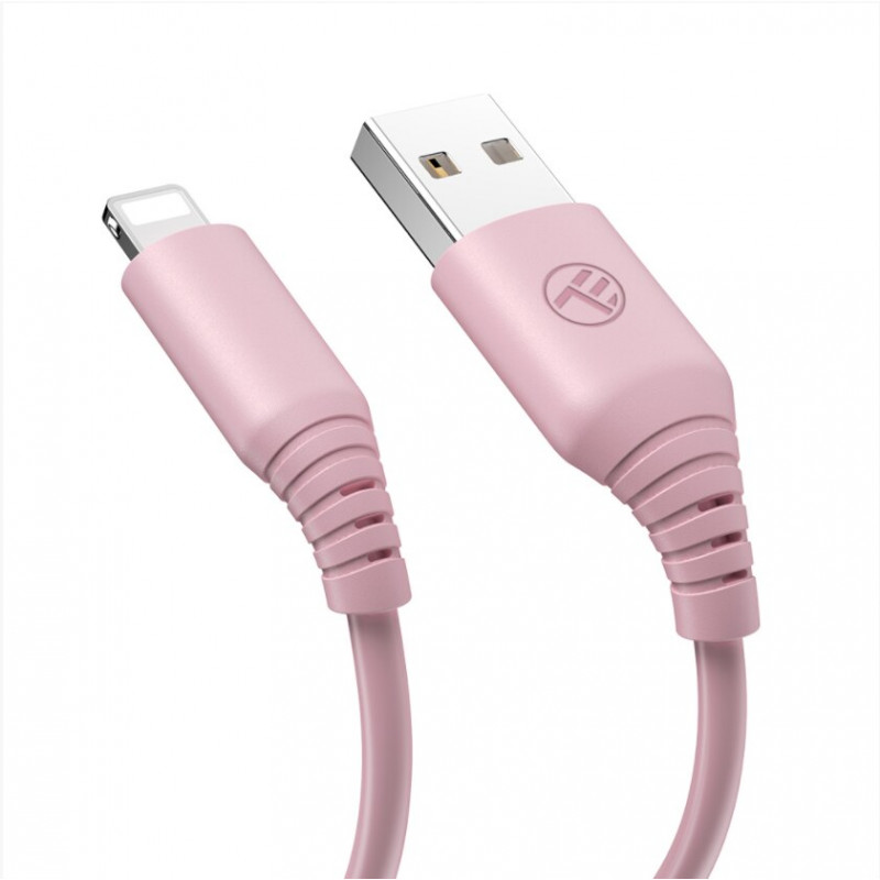 Tellur silikoonist USB–Lightning kaabel, 3 A, 1 m, roosa