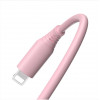 Tellur silikoonist USB–Lightning kaabel, 3 A, 1 m, roosa