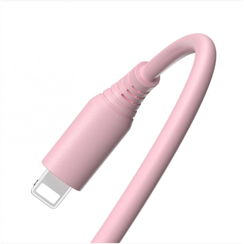 Tellur silikoonist USB–Lightning kaabel, 3 A, 1 m, roosa