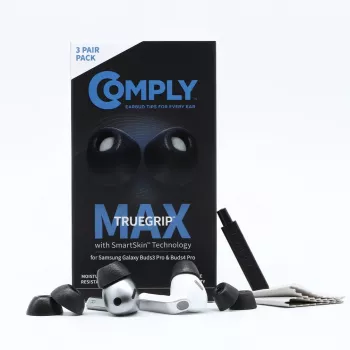 Comply MAX kõrvaklappide otsakud Galaxy Buds3 Pro jaoks, must, väike (S)