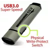 Kanguru SS3 KF3WP-128G USB 3.0 mälupulk, 128 GB, füüsilise kirjutuskaitsega