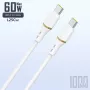 Dudao 1 m 60 W vedelsilikoonist andmekaabel USB-C – USB-C, valge