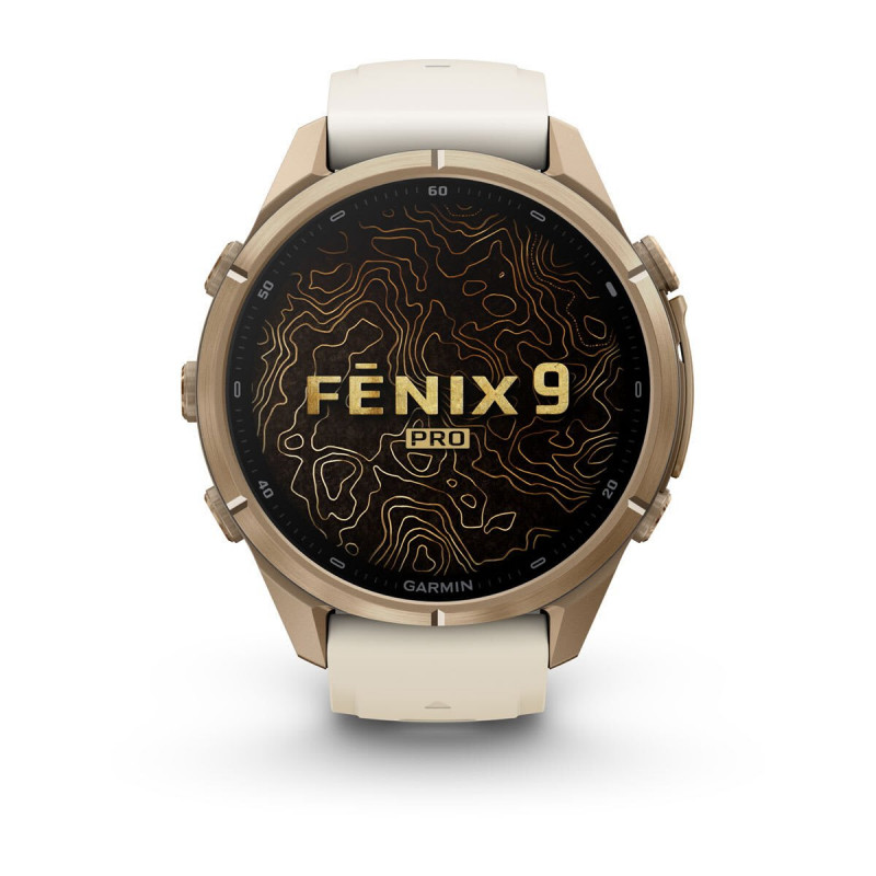 Garmin Fenix 9 Pro 010-04335-26 nutikell, 43 mm, sügisese kuldse tooniga titaan, kreemjas/prantsuse halli silikoonrihm