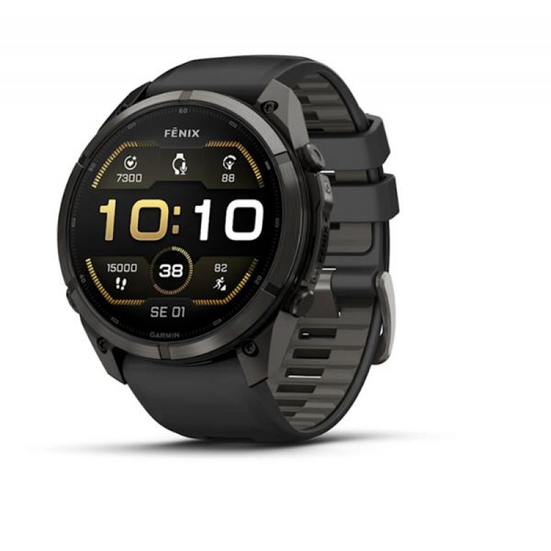 Garmin Fenix 9 Pro 010-04337-16 nutikell, 51 mm, Carbon Gray DLC titaan, must/hall silikoonrihm