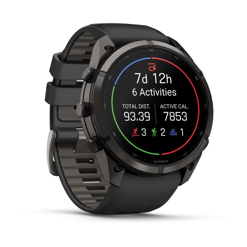 Garmin Fenix 9 Pro 010-04337-16 nutikell, 51 mm, Carbon Gray DLC titaan, must/hall silikoonrihm