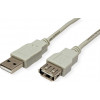 Secomp STANDARD USB 2.0 pikenduskaabel, A-A tüüp, pistik/pesa, beež, 3 m