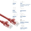 ACT FC1552 U/UTP CAT6A ülipaindlik võrgukaabel, 0,25 m, TPE, takerdumisvaba RJ45, punane