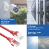ACT FC2552 ülipaindlik CAT6A S/FTP ühenduskaabel, 0,25 m, TPE, RJ45, kinnijäämist takistavate pistikutega, punane