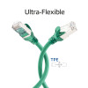ACT FC2715 ülipaindlik S/FTP CAT6A ühenduskaabel, 15 m, TPE, takerdumiskindlate RJ45-pistikutega, roheline