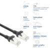 ACT FC2951 ülipaindlik S/FTP CAT6A ühenduskaabel, 1,5 m, TPE, takerdumiskindlate RJ45-pistikutega, must