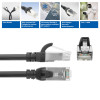 ACT FC2951 ülipaindlik S/FTP CAT6A ühenduskaabel, 1,5 m, TPE, takerdumiskindlate RJ45-pistikutega, must