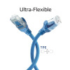 ACT FC1601 ülipaindlik CAT6A U/UTP ühenduskaabel RJ45 pistikutega, 1 m, TPE, kinnijäämiskaitsega, sinine