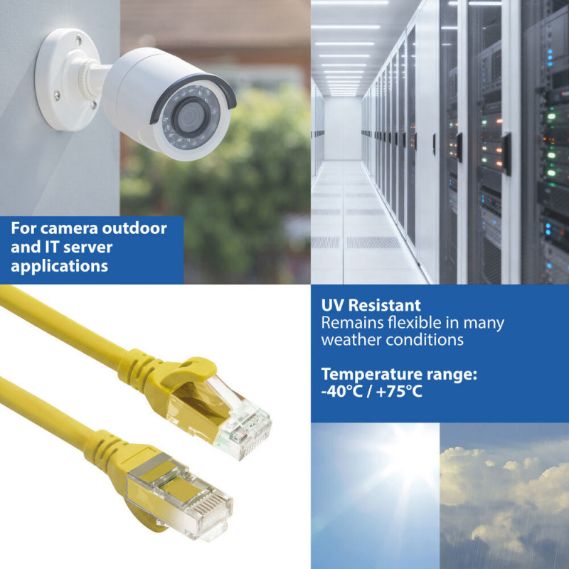 ACT FC1805 U/UTP CAT6A TPE ülipaindlik võrgukaabel RJ45 pistikutega, 5 m, kollane