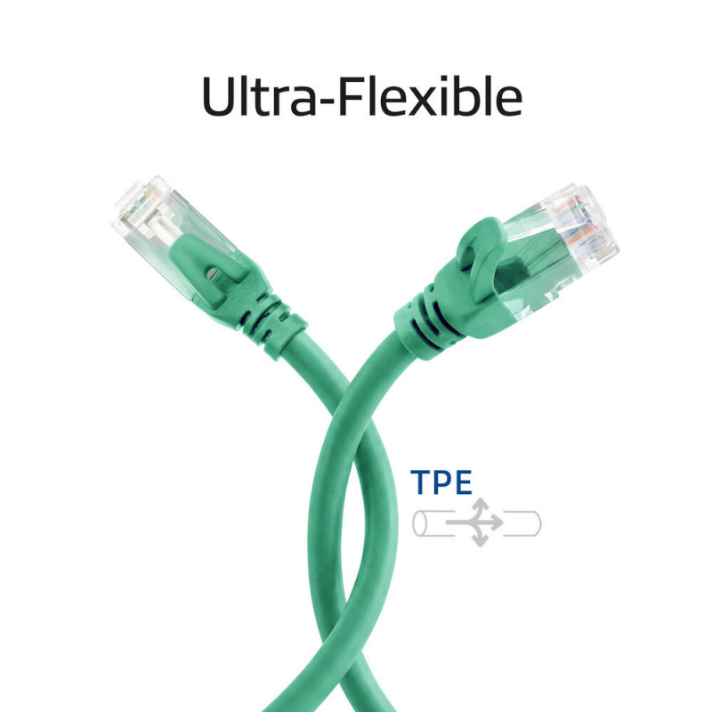 ACT FC1705 U/UTP CAT6A võrgukaabel, TPE, ülipaindlik, RJ45, 5 m, roheline