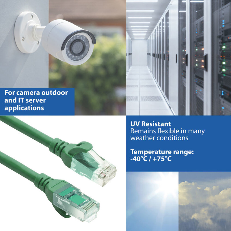 ACT FC1705 U/UTP CAT6A võrgukaabel, TPE, ülipaindlik, RJ45, 5 m, roheline