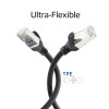 ACT FC2901 S/FTP CAT6A ülipaindlik ühenduskaabel, TPE, kinnijäämisvastase kaitsega, RJ45, 1 m, must