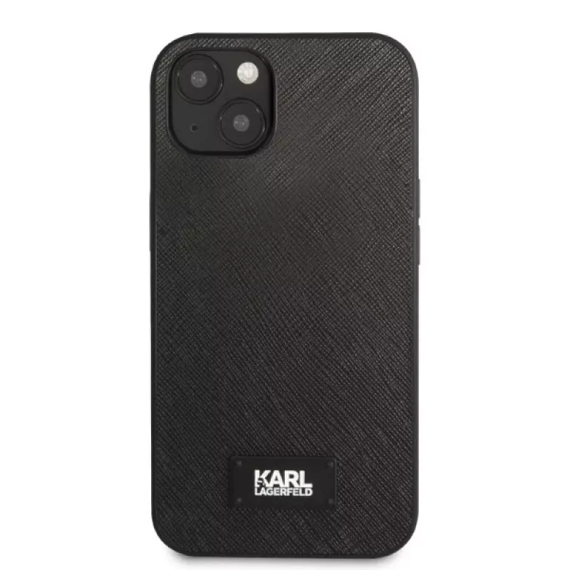 Karl Lagerfeld KLHCP13MSFMP2K kõva ümbris iPhone 13 / 14 / 15 jaoks, Saffiano Plaque, must