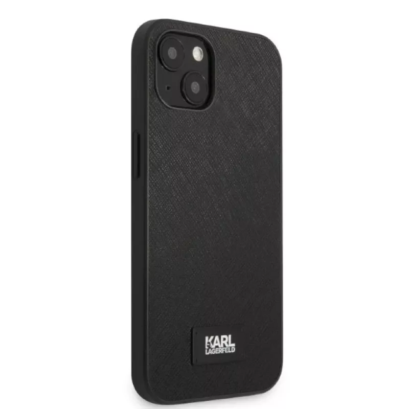 Karl Lagerfeld KLHCP13MSFMP2K kõva ümbris iPhone 13 / 14 / 15 jaoks, Saffiano Plaque, must