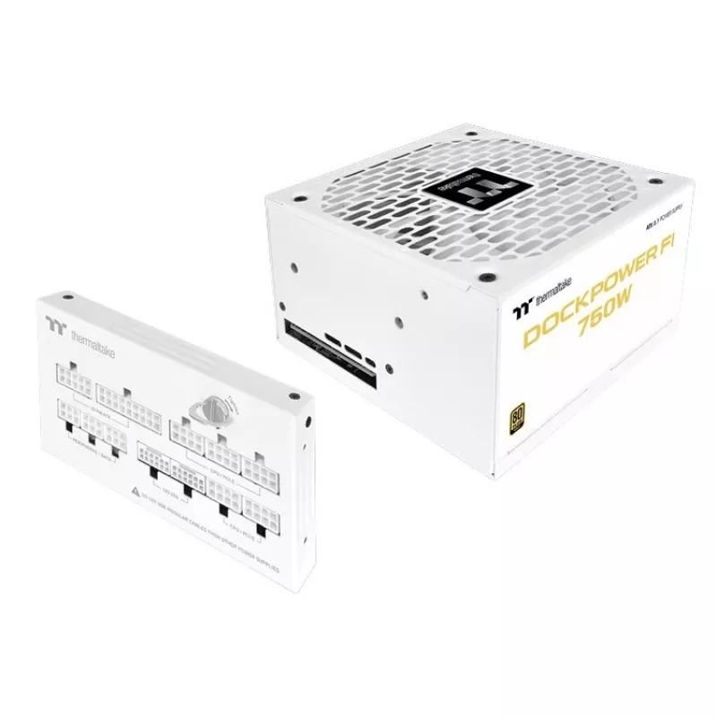 Thermaltake Dockpower FI 750W arvuti toiteplokk, 80 PLUS Gold, modulaarne, valge