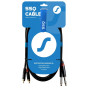 SSQ RCAJM1 SS-1427 helikaabel, 2x RCA – 2x 6,3 mm mono pistik, 1 m, must