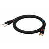 SSQ RCAJM1 SS-1427 helikaabel, 2x RCA – 2x 6,3 mm mono pistik, 1 m, must