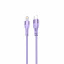 Tellur silikoonist Type-C – Lightning kaabel, PD 30 W, 1 m, lilla