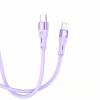 Tellur silikoonist Type-C – Lightning kaabel, PD 30 W, 1 m, lilla