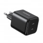 Ugreen X526 laadija 45 W, 2 x USB-C, GaN, must