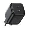 Ugreen X526 laadija 45 W, 2 x USB-C, GaN, must