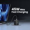 Ugreen X526 laadija 45 W, 2 x USB-C, GaN, must