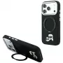 Karl Lagerfeld Ring Stand 360 Karl & Choupette Heads Pin ümbris MagSafe'iga iPhone 18 Pro / 17 Pro jaoks, must
