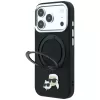 Karl Lagerfeld Ring Stand 360 Karl & Choupette Heads Pin ümbris MagSafe'iga iPhone 18 Pro / 17 Pro jaoks, must