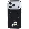 Karl Lagerfeld Ring Stand 360 Karl & Choupette Heads Pin ümbris MagSafe'iga iPhone 18 Pro / 17 Pro jaoks, must