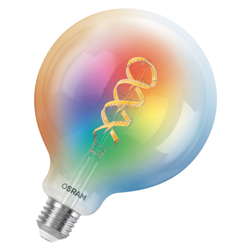 Osram SMART+ MATTER Filament Multicolor Classic Globe 125 40 nutipirn, E27, 4,8 W, RGBW, Wi-Fi